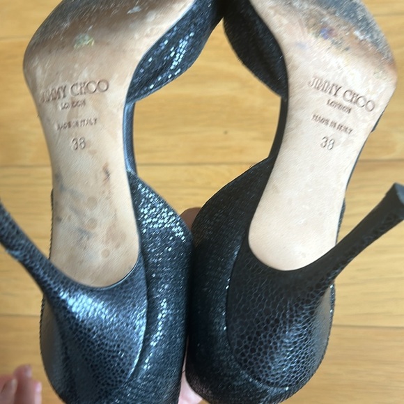 Jimmy Choo shimmer peep toe heels - Picture 3 of 5